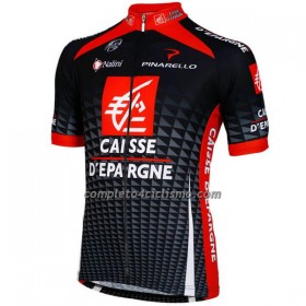 Maglia Caisse d`Epargne Manica Corta Rosso Nero